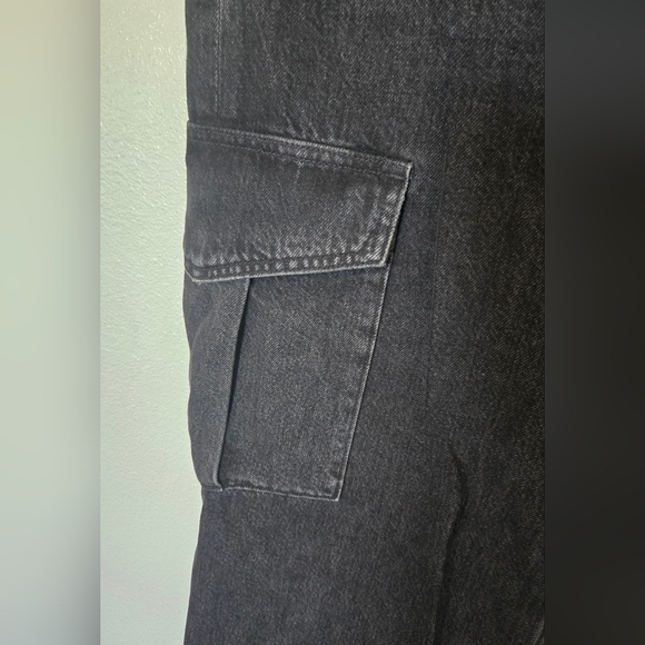 Agolde | Black Washed Minka Cargo Wide Leg Jeans Size 26 - Picture 6 of 11